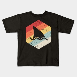 Retro Vintage Shark Fin Icon Kids T-Shirt